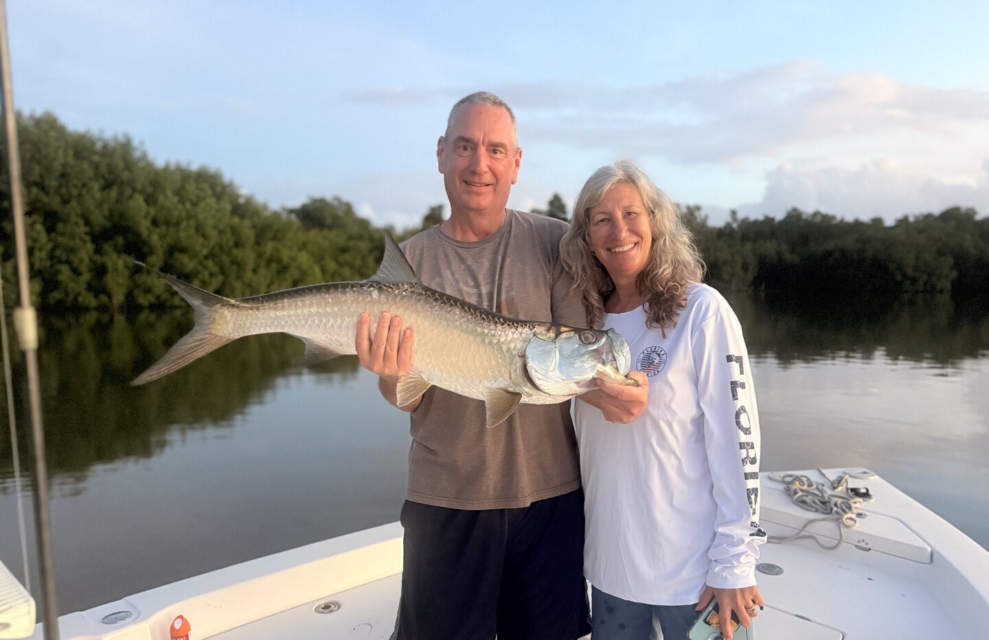 Tarpon catch displayed on fishing boat in San Juan PR