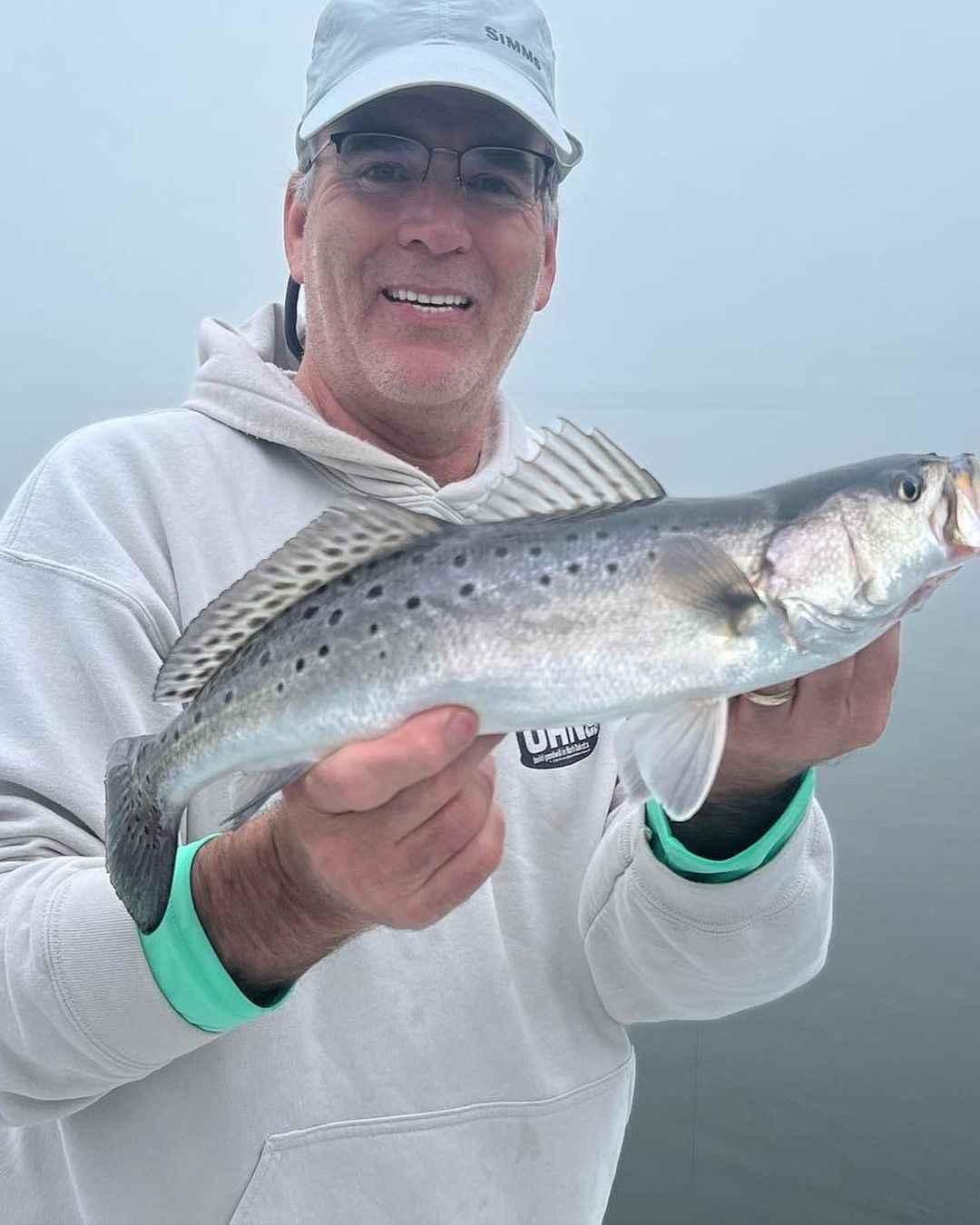 A spotted weakfish measuring 15 inches, caught in GA