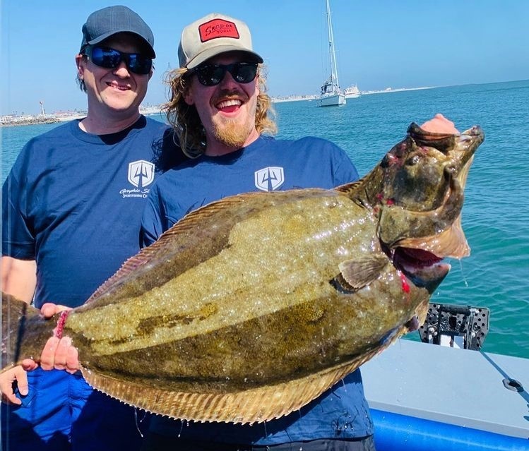 A photo of two people fishing in California