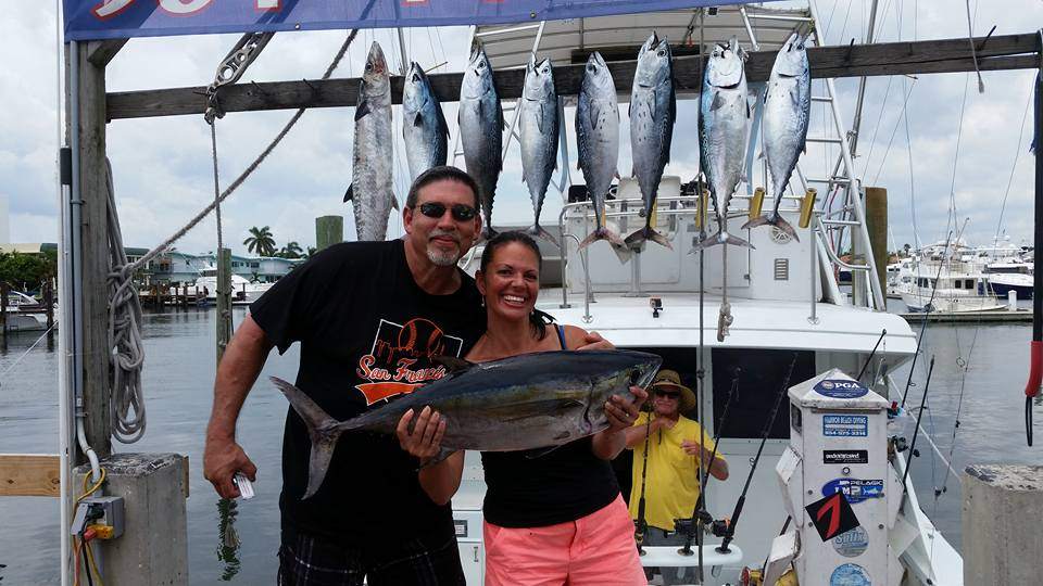 8 blackfin tuna and little tunny fish caught in Fort Lauderdale