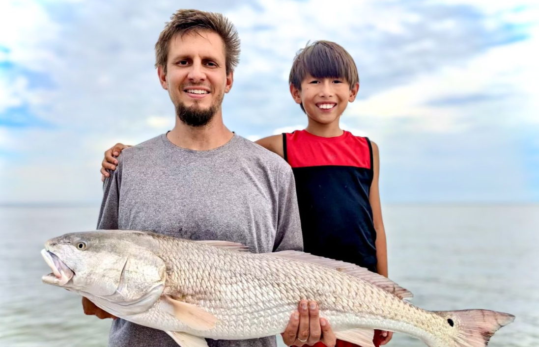 A redfish being caught while fishing in Little River