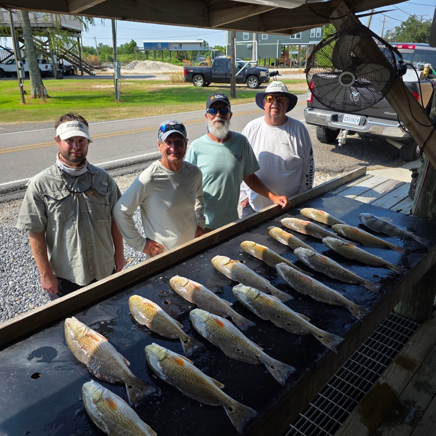 5 redfish caught by 4 people in St Bernard