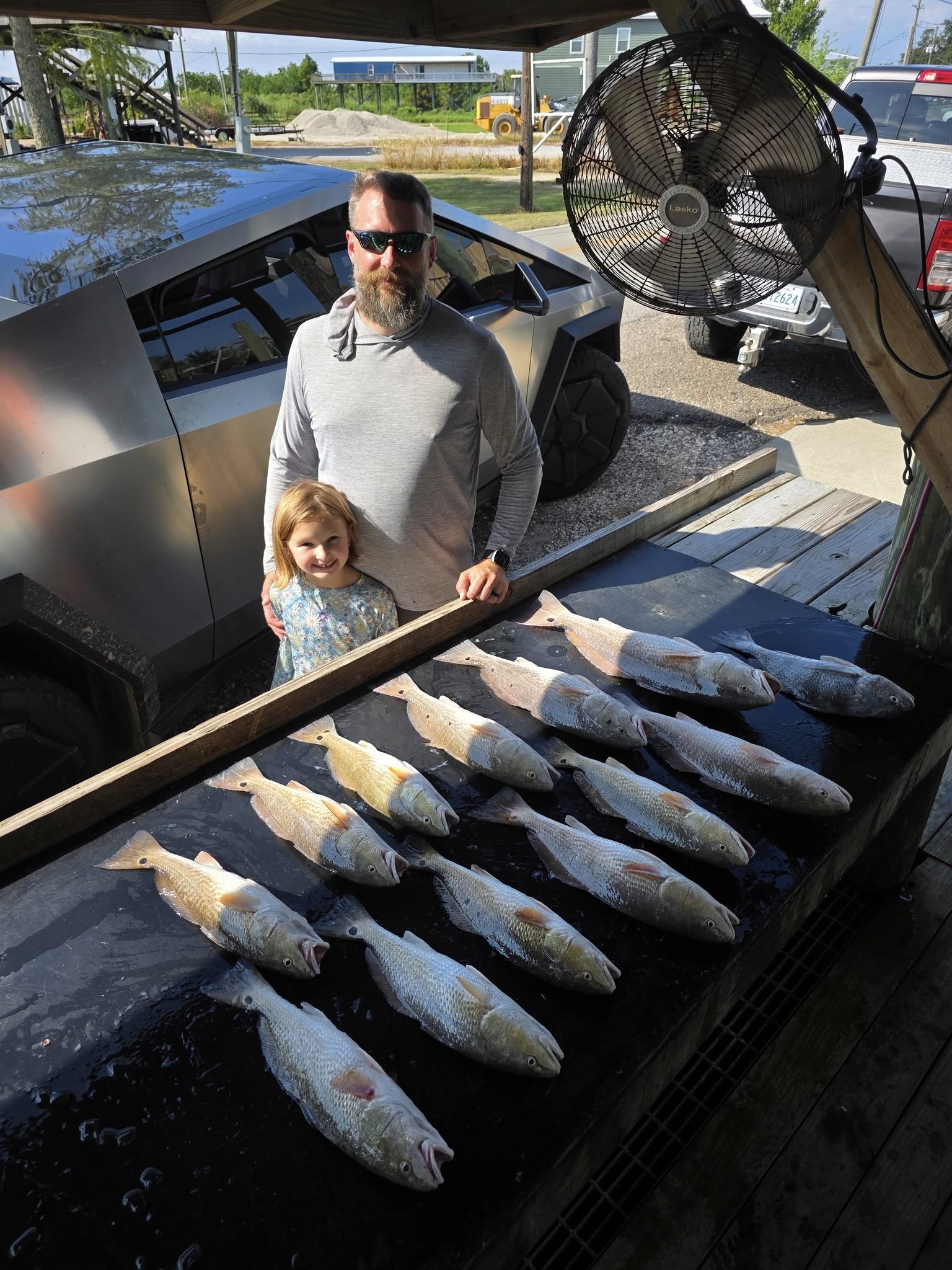 Four redfish caught while fishing in LA