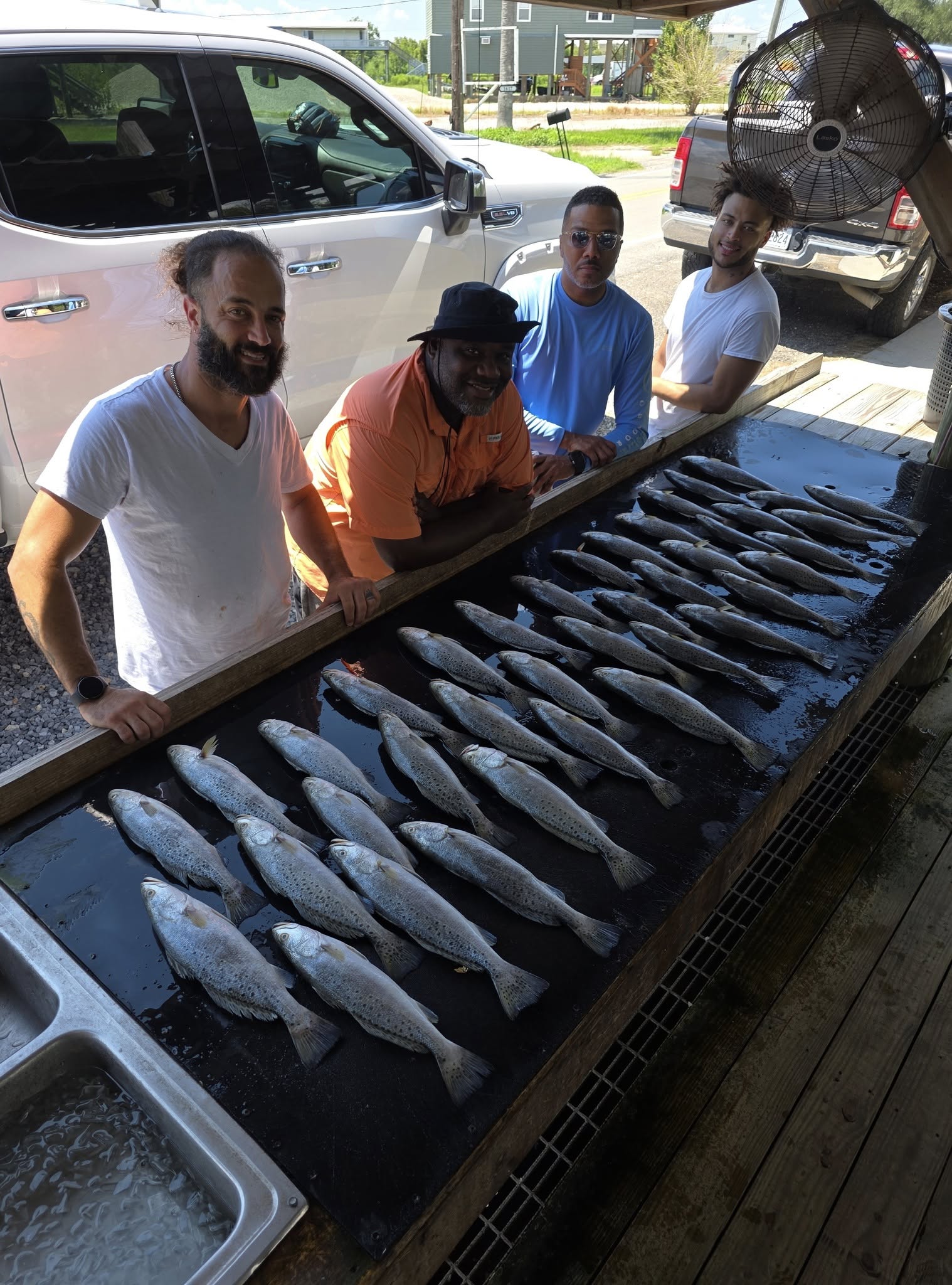Three spotted weakfish caught while fishing in St Bernard