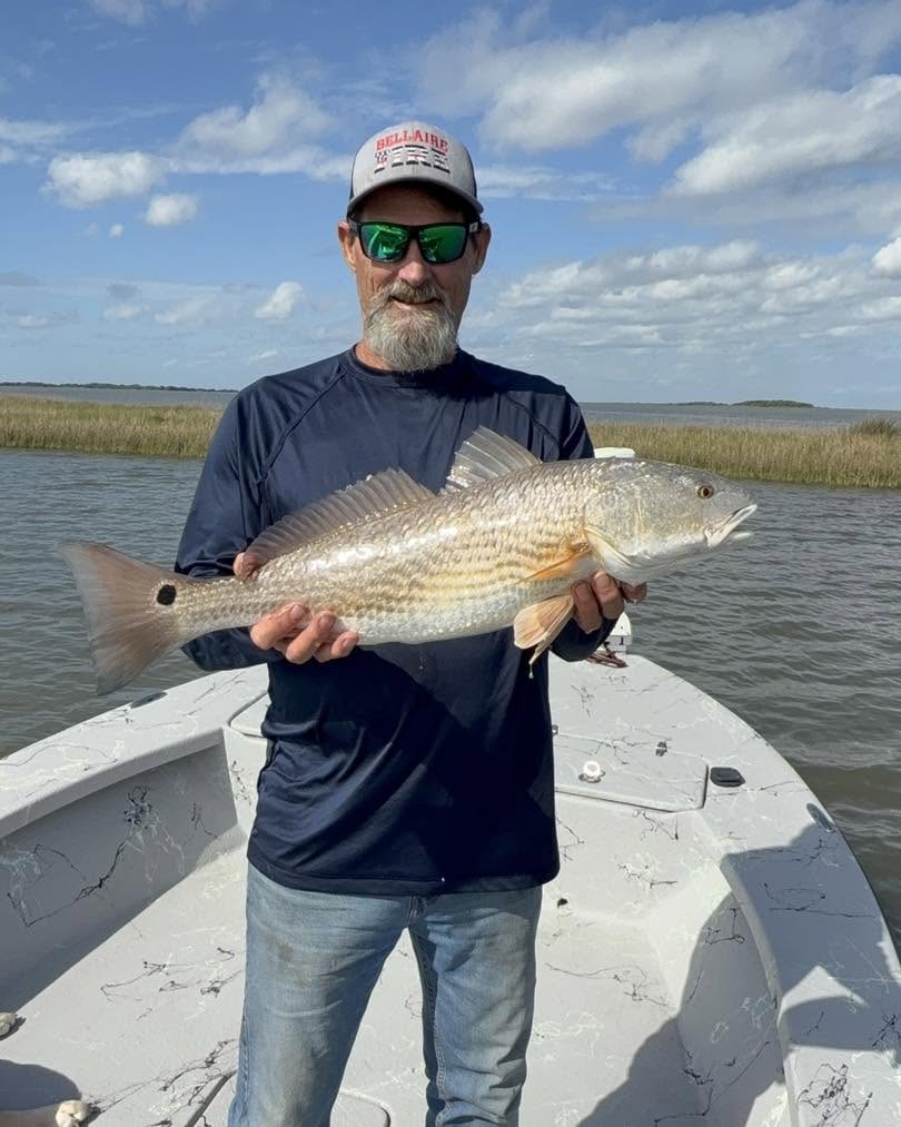 Redfish caught on fishing boat in Bolivar Peninsula TX waters