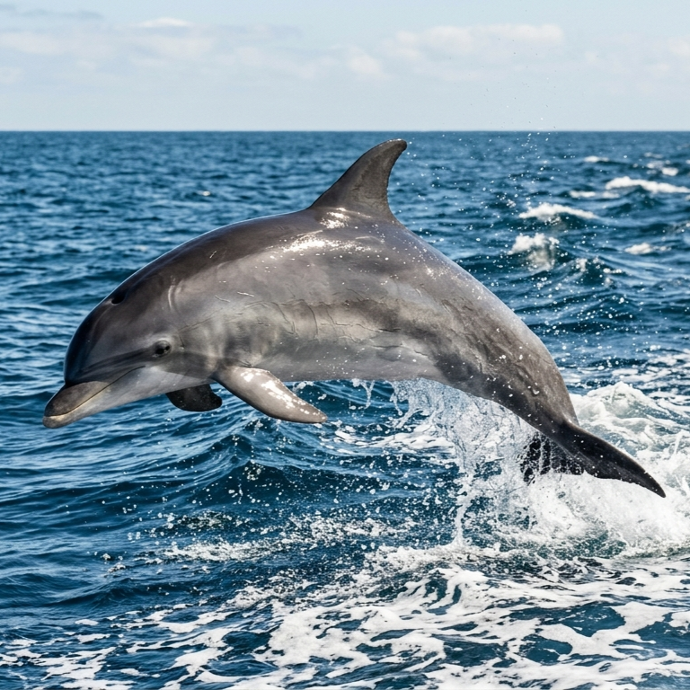 Marco Island dolphin watching tour boat with Atlantic bottlenose dolphins in Gulf waters
