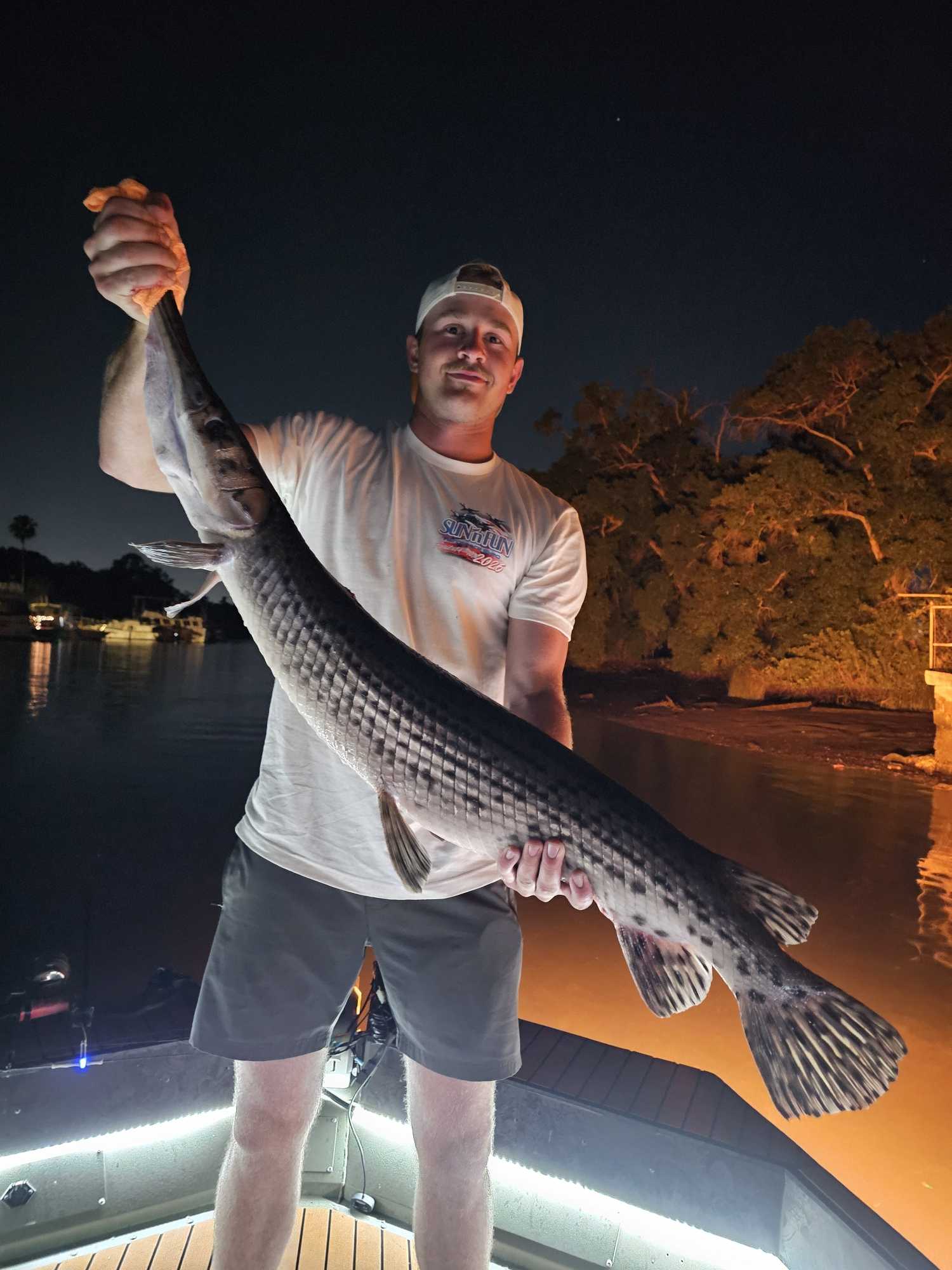Longnose gar caught fishing in Tampa FL at night
