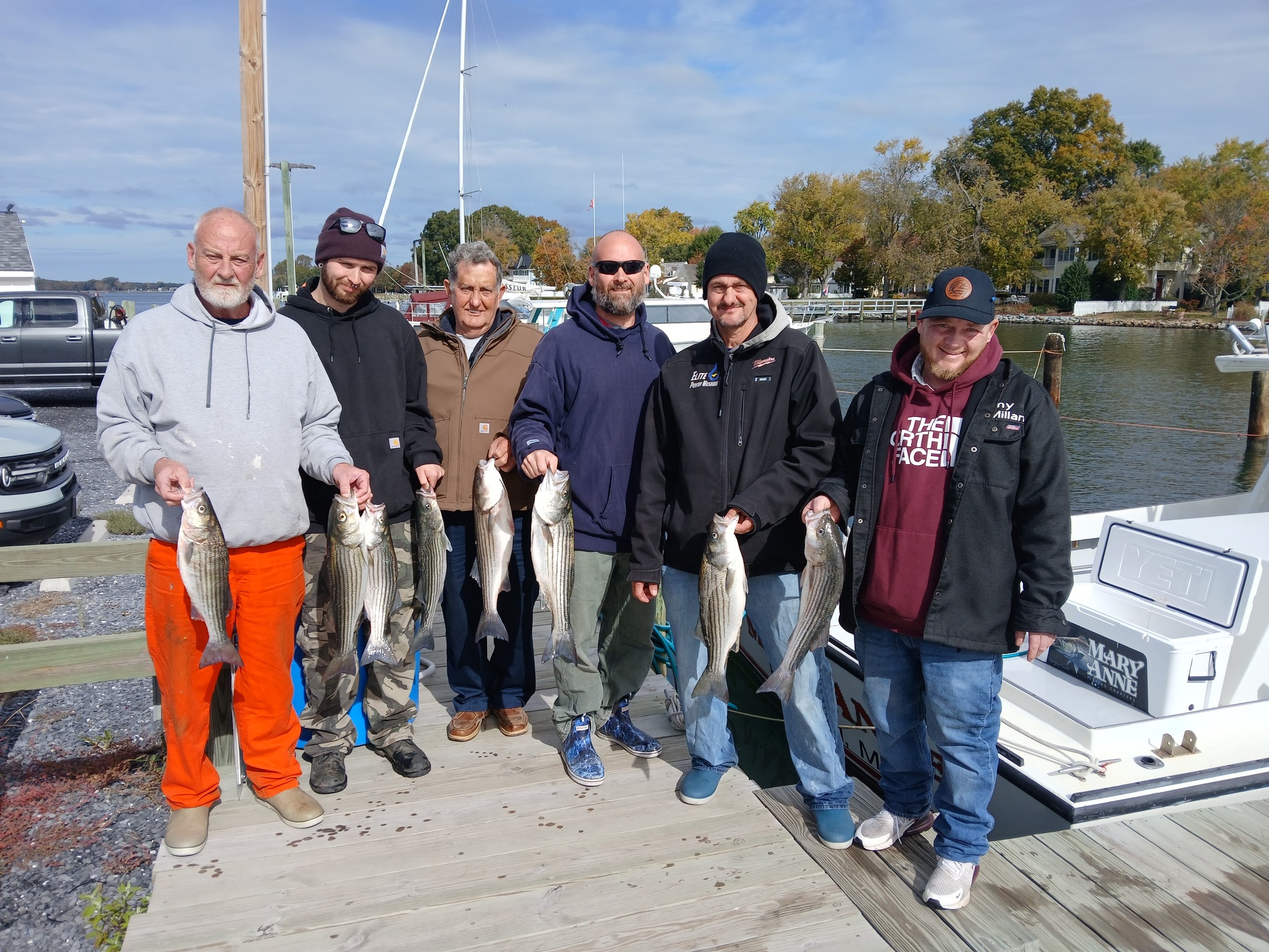 7 striped bass caught during fishing in Oxford