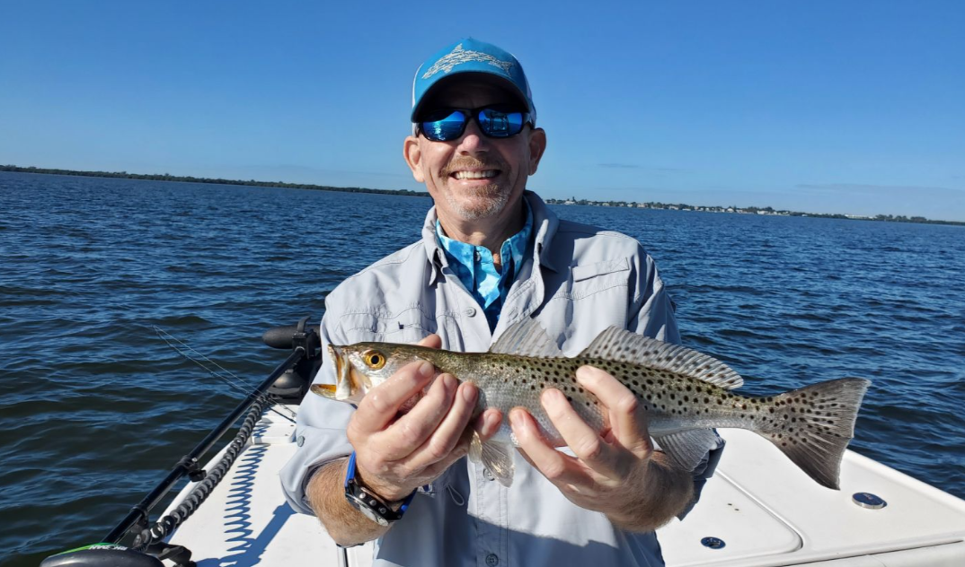 Spotted weakfish caught in Steinhatchee, Florida