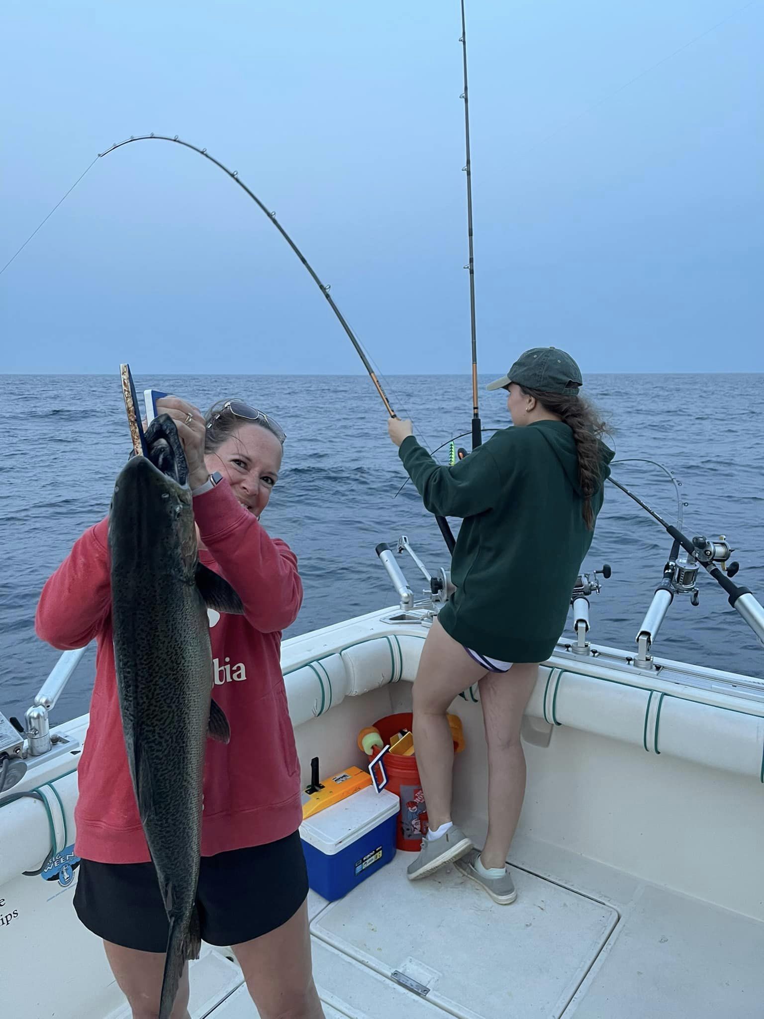 Two anglers fishing in Manistee