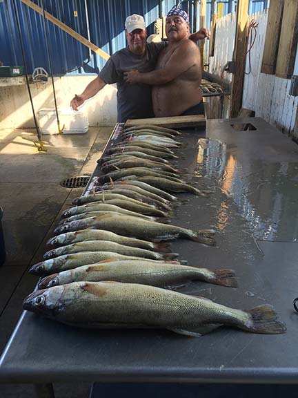 Bluefish caught by two people fishing in MI
