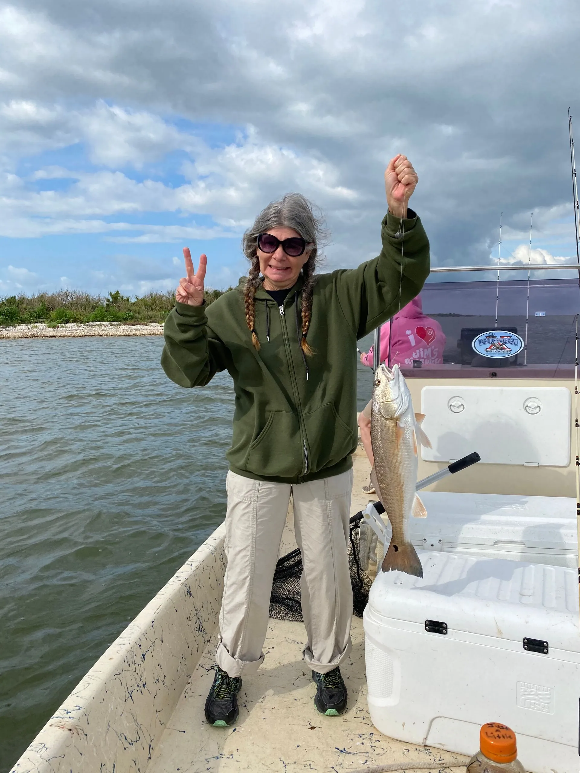 One angler fishing at Port O'Connor