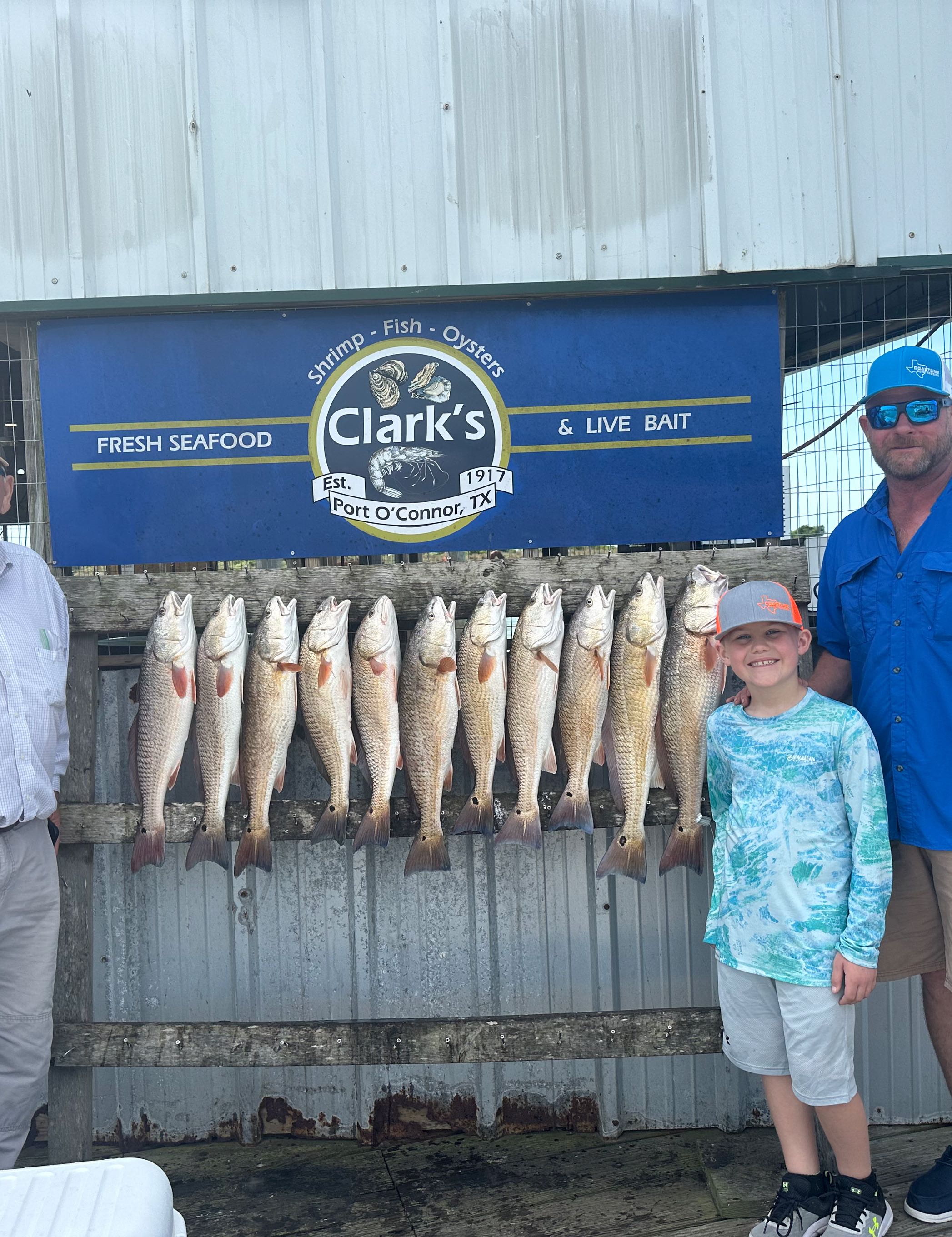 10 redfish caught while fishing in TX