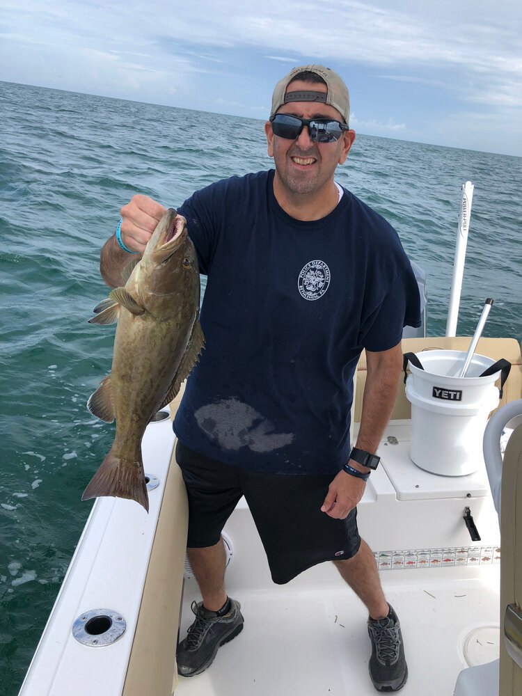 Gag Grouper fish measuring 17 inches caught in FL