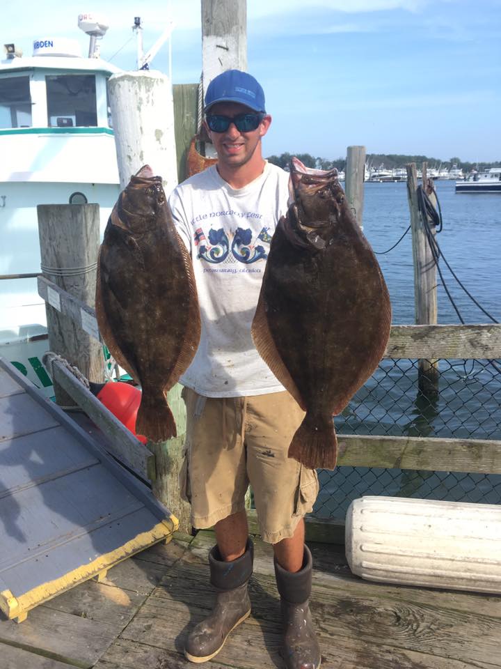 Two big summer flounder caught in Montauk