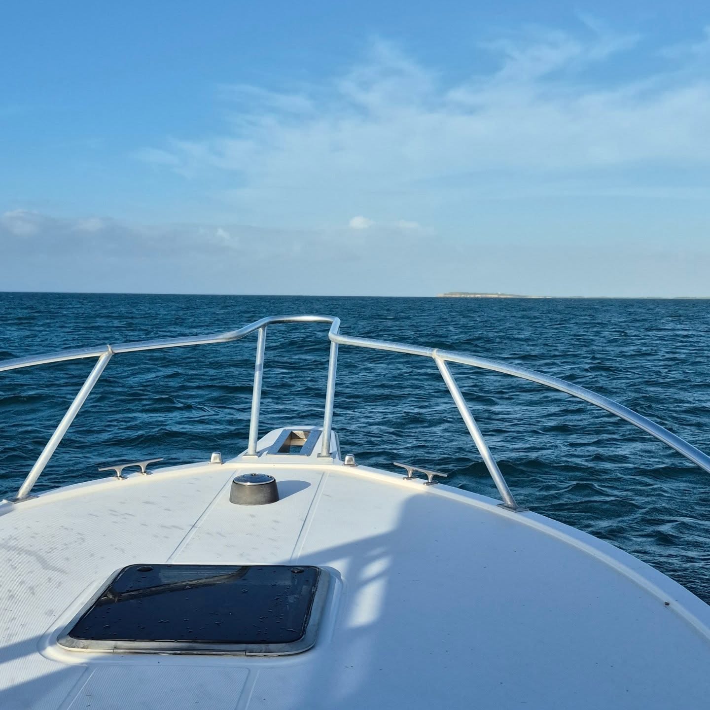 Fishing boat bow on open ocean waters near Dorado Puerto Rico