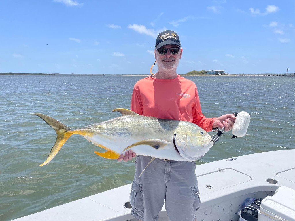 A Crevalle Jack fish caught while fishing in TX