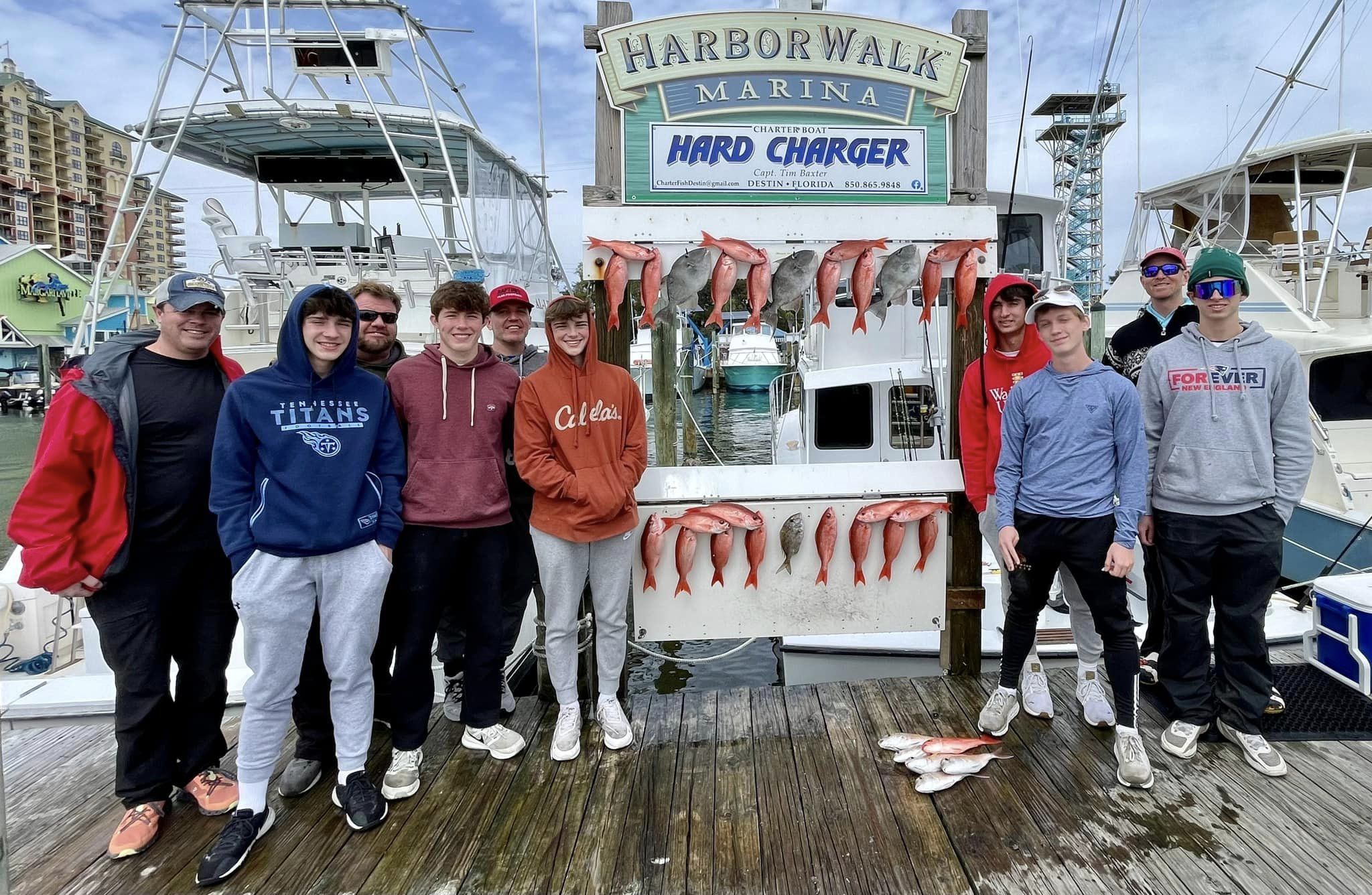 Group of 10 people fishing in FL