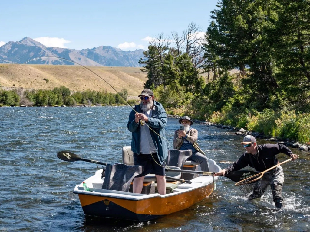 Three people enjoying outdoor activity in Montana
