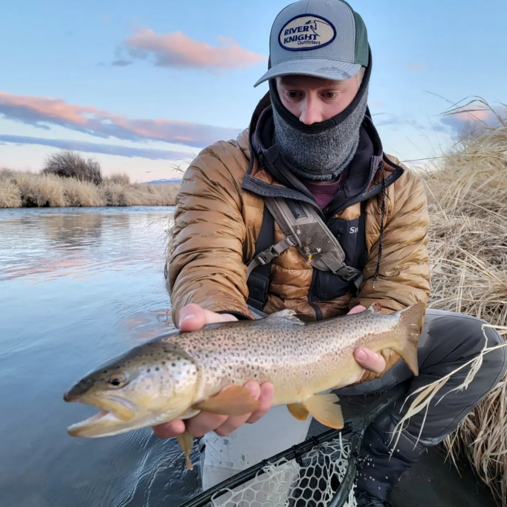 Catch of the day: an 18-inch rainbow trout in Montana