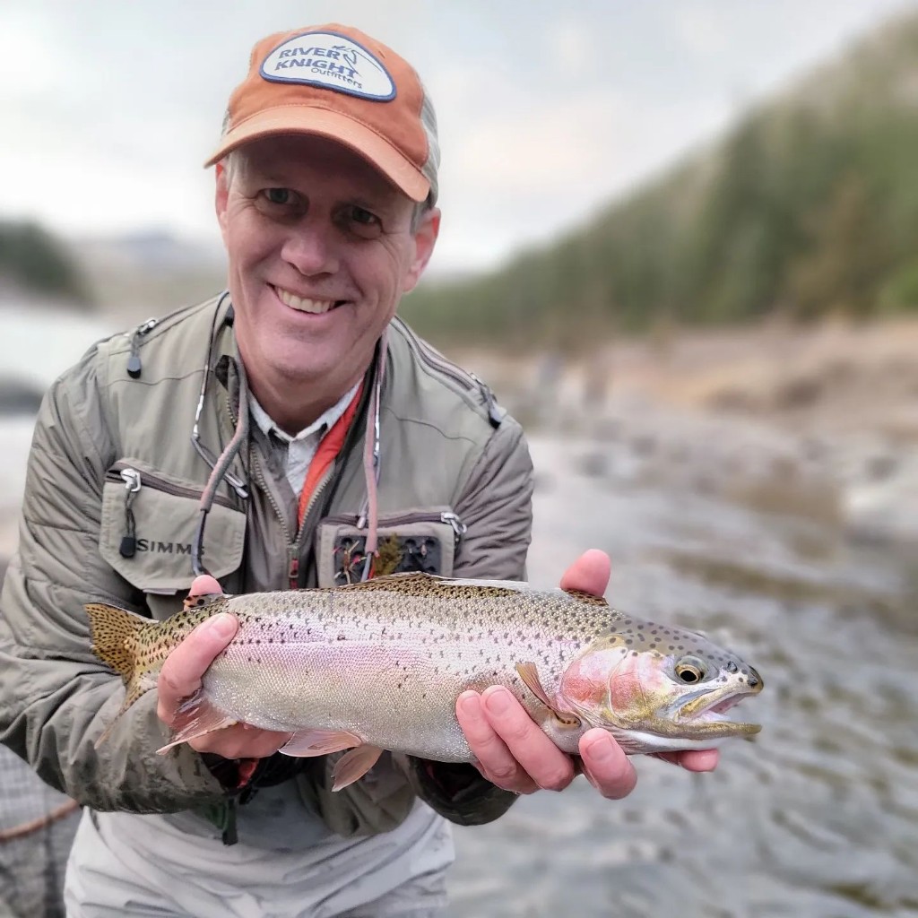 A single rainbow trout caught in Wolf Creek