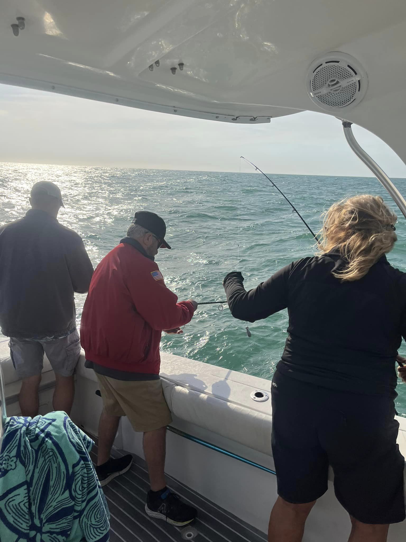 Person fishing during a holiday