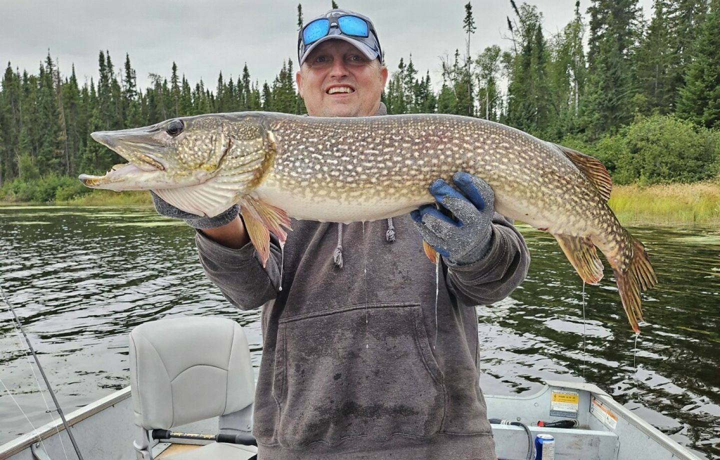 A northern pike fish caught while fishing in Saint Leonard