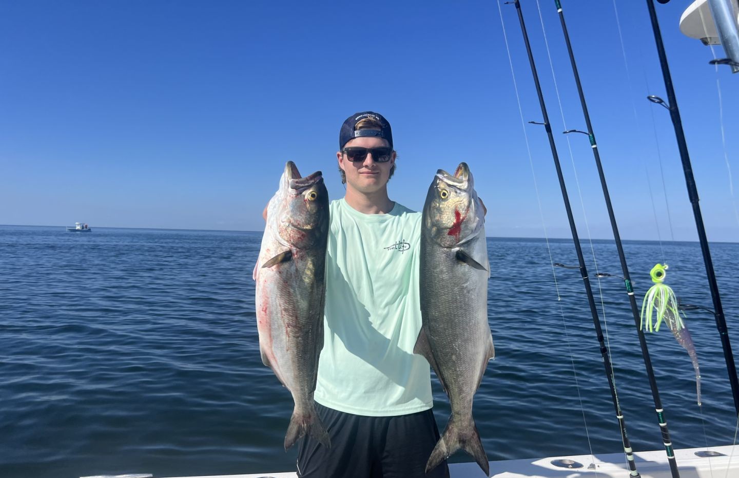 Chesapeake Bay inshore fishing charter boat targeting Cobia, Bluefish, and Rockfish in Maryland