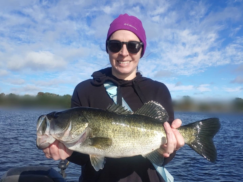 Catch of the day - a 17 inch Largemouth Bass in Winter Haven