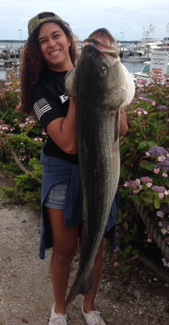 Angler with a 37-inch fish in Montauk