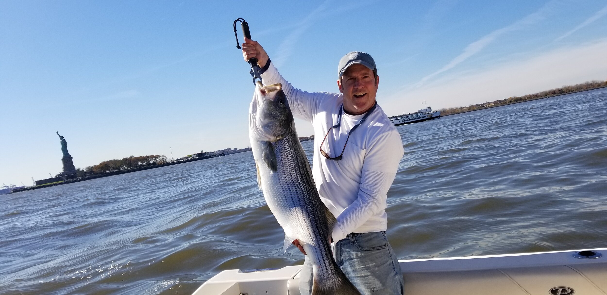 One striped bass caught in Hoboken