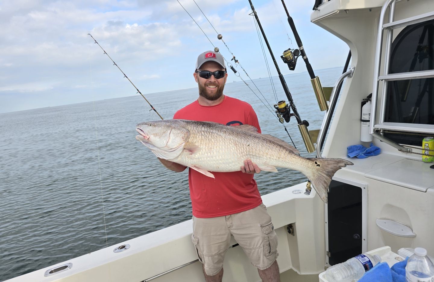 A lone angler fishing in the waters of Virginia Beach