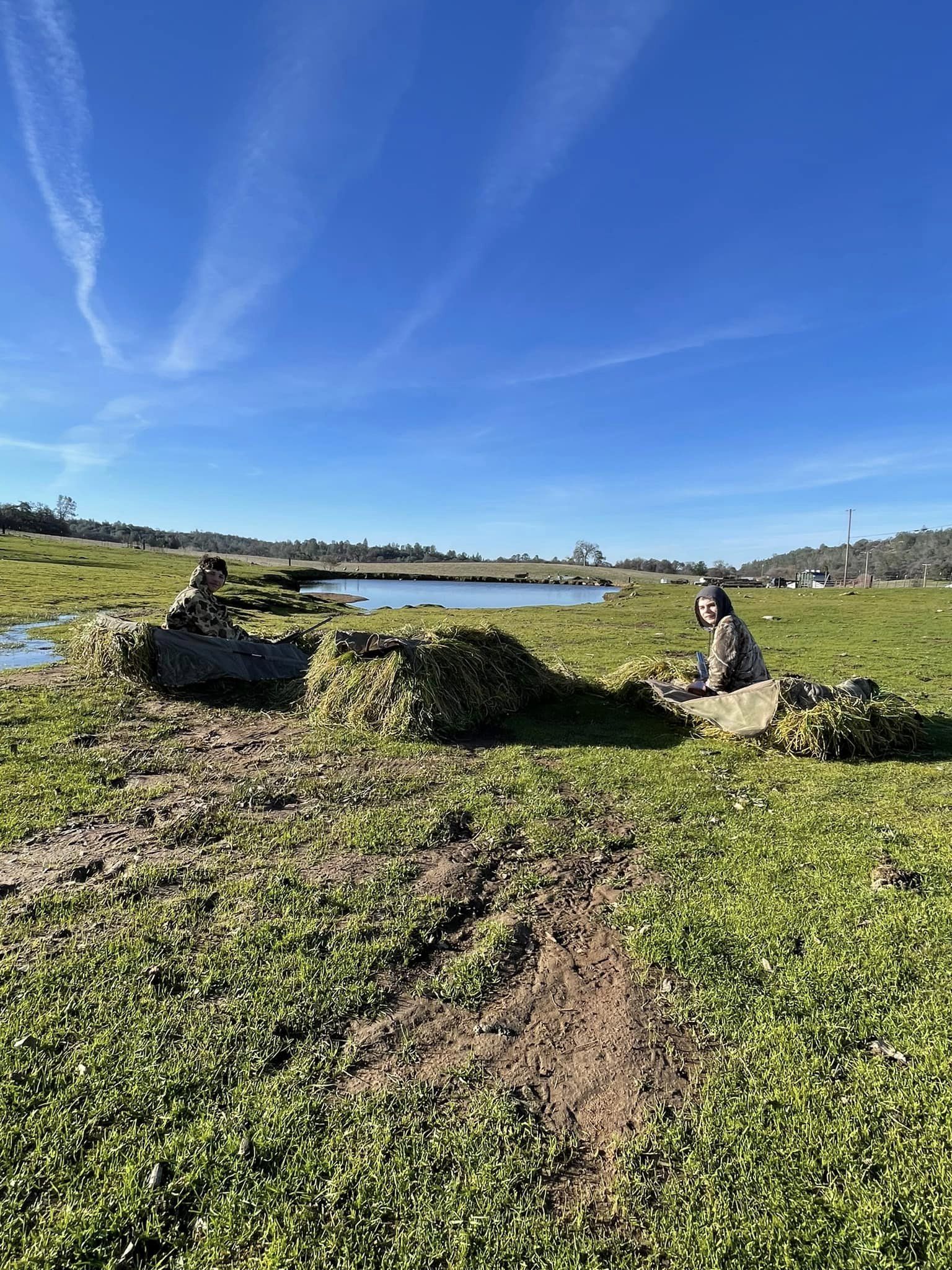 Two people fishing in California