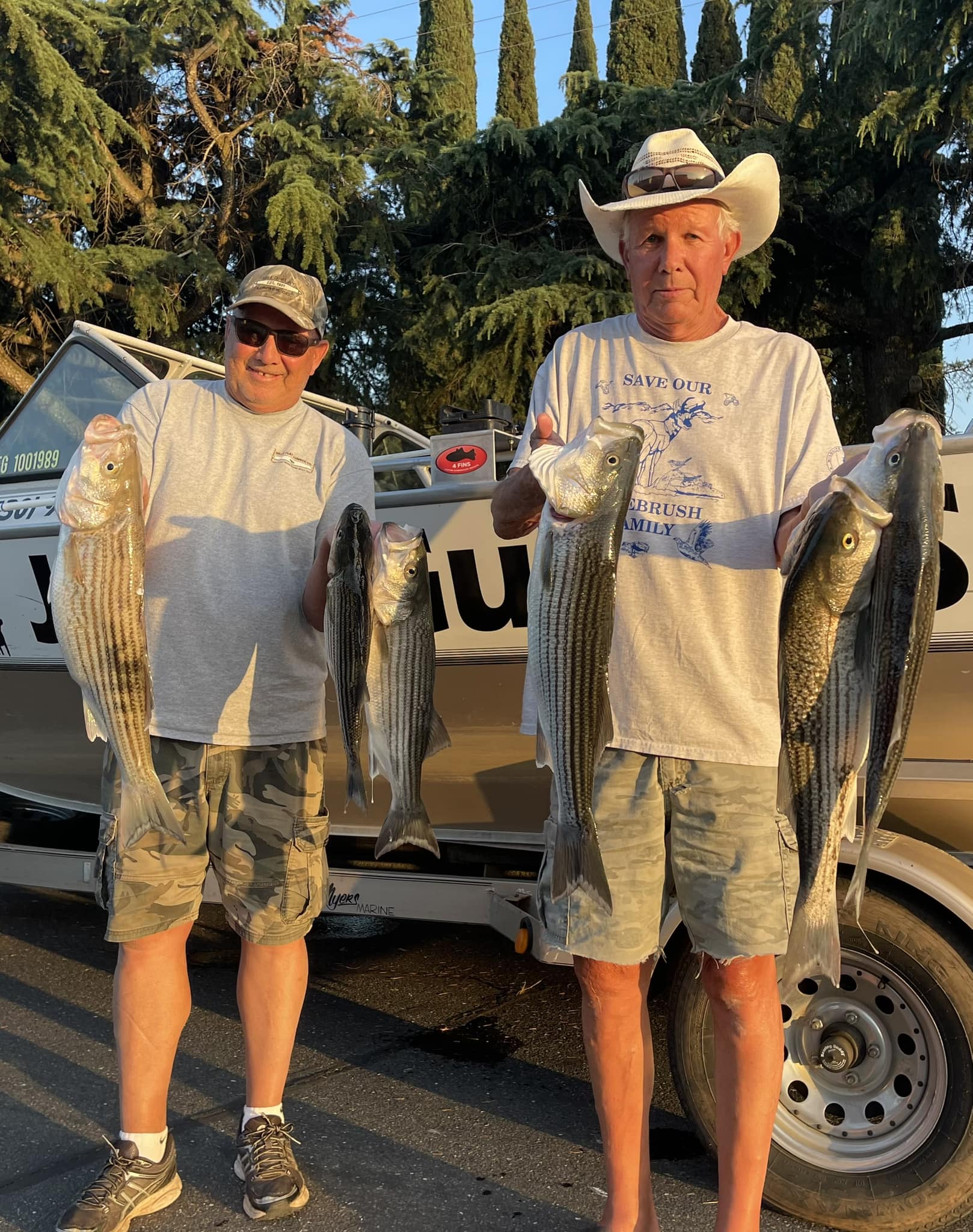 4 striped bass caught during fishing in Penn Valley