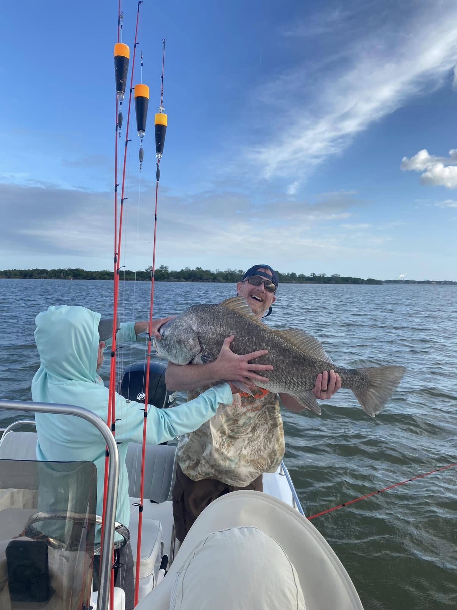 One black drum fish caught in Texas City