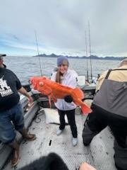 Fresh caught fish displayed on fishing boat in Chugiak Alaska