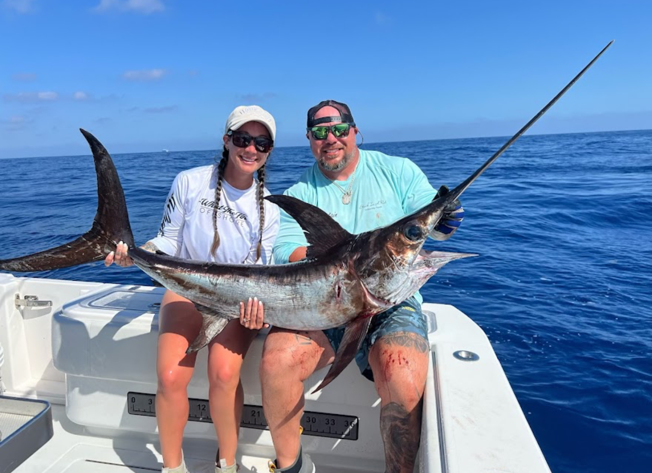 2 people fishing for swordfish in FL