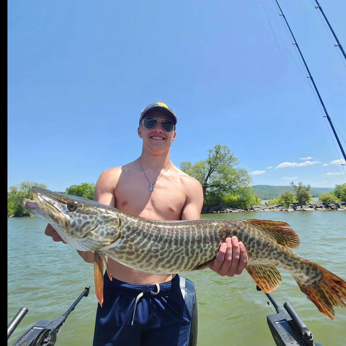 One person fishing in NY