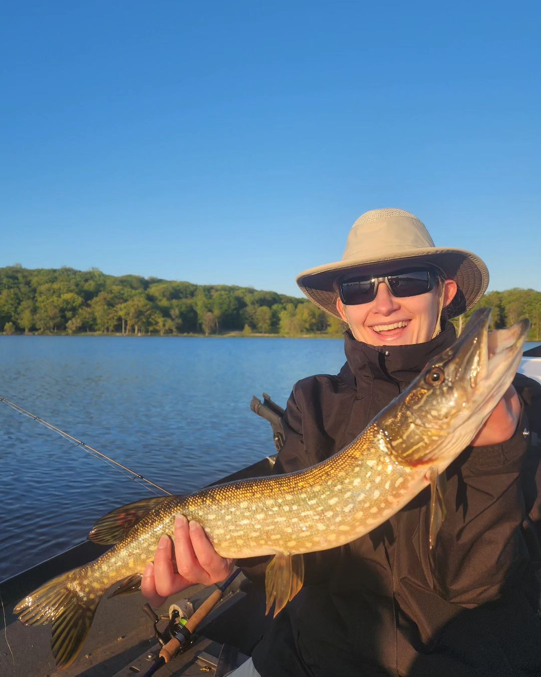 Image of a huge northern pike caught fishing in NY