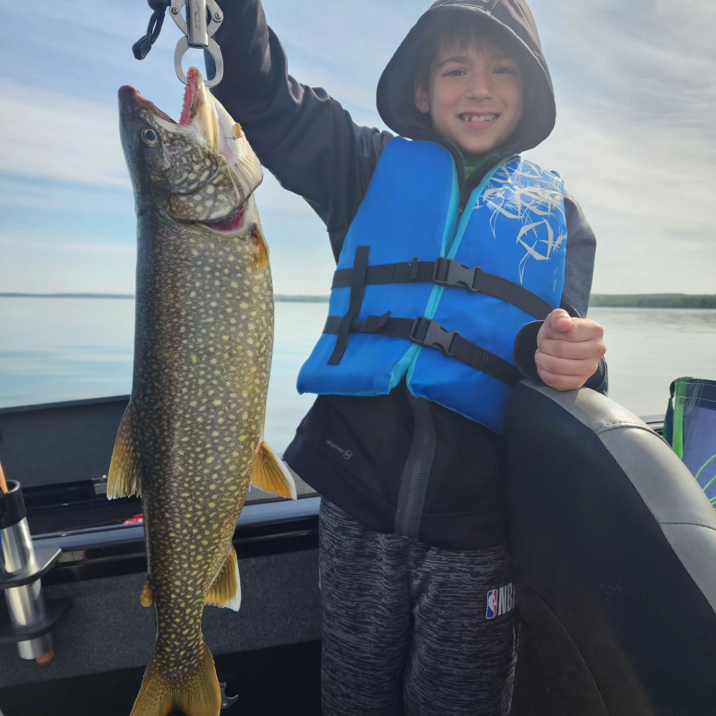 A single large Lake Trout caught while fishing in Pulaski