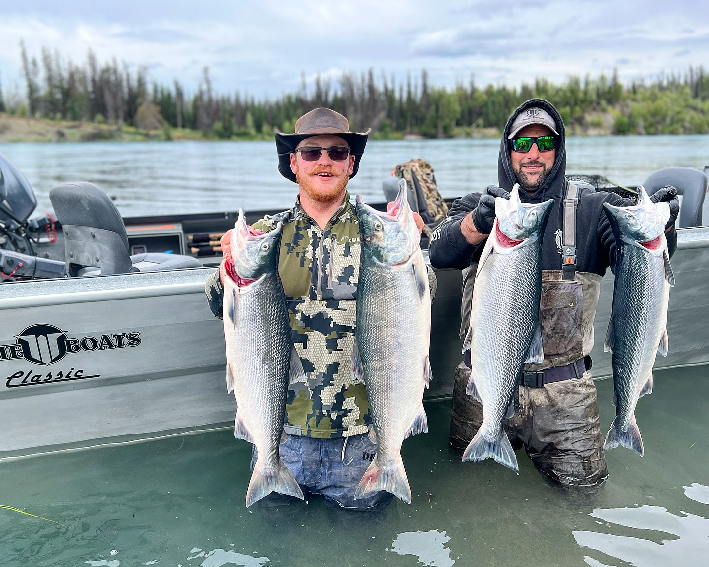 4 chinook salmon and coho salmon caught fishing in Alaska