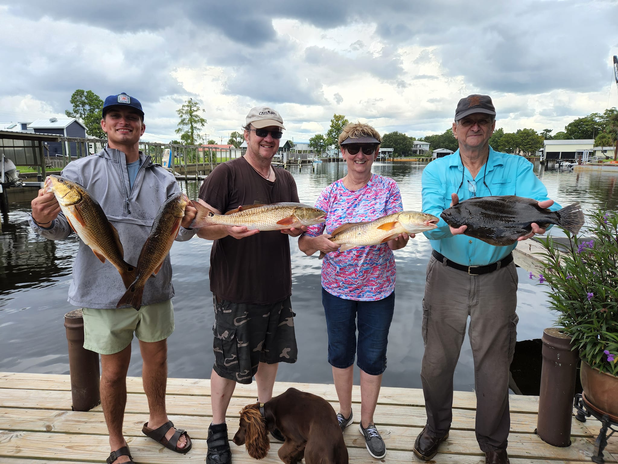 3 fishing rods with 3 fish caught in FL