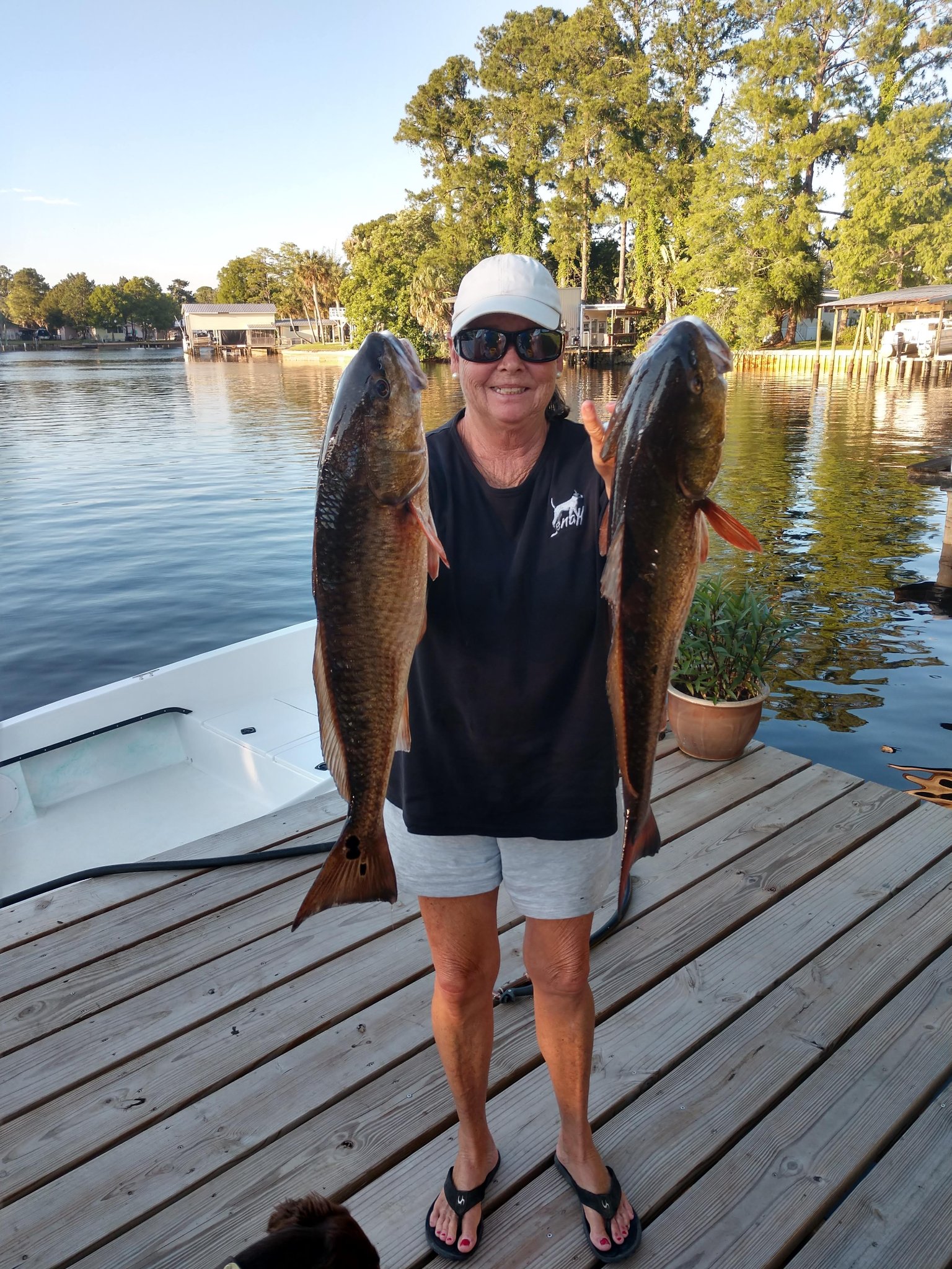 Two big redfish caught while fishing in FL