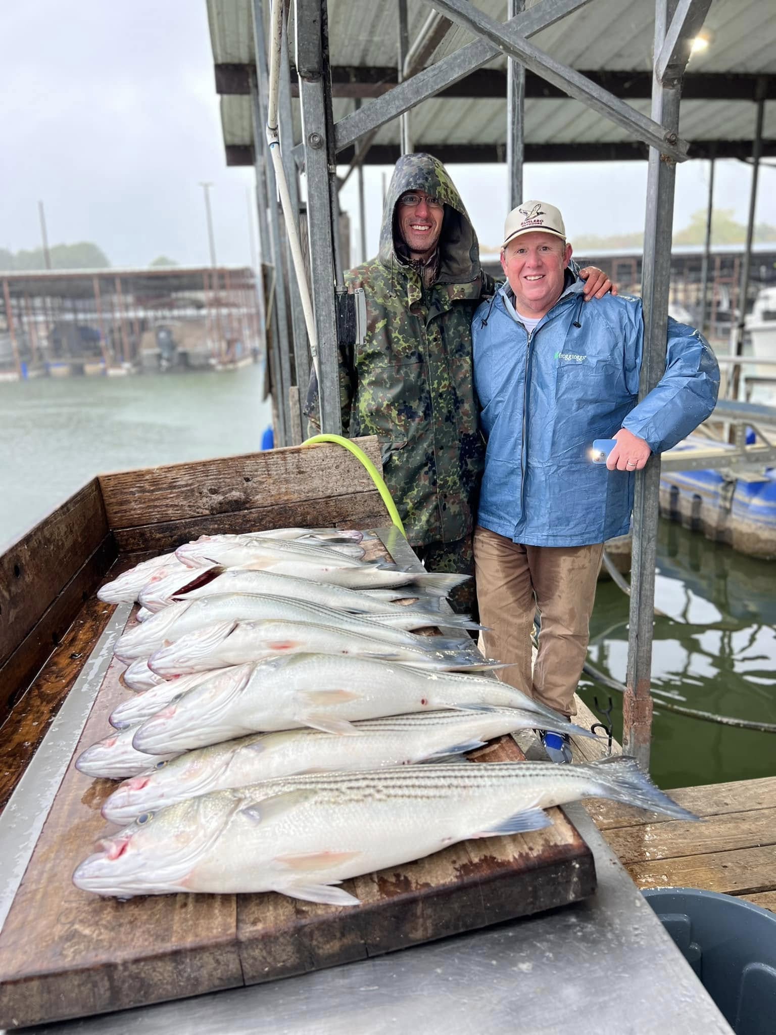 Striped bass fishing in Pottsboro