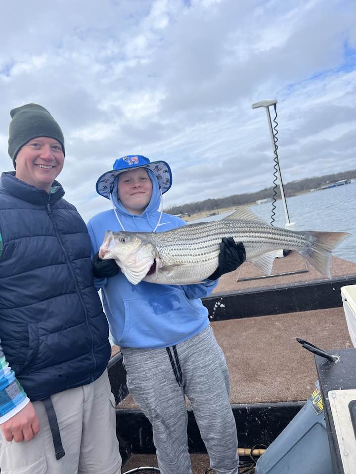 Striped bass caught in Pottsboro