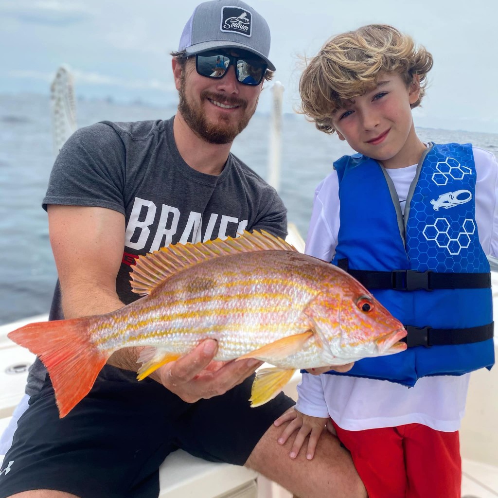 A lone Lane Snapper fish caught in FL.