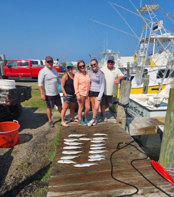 Five people fishing in Wanchese