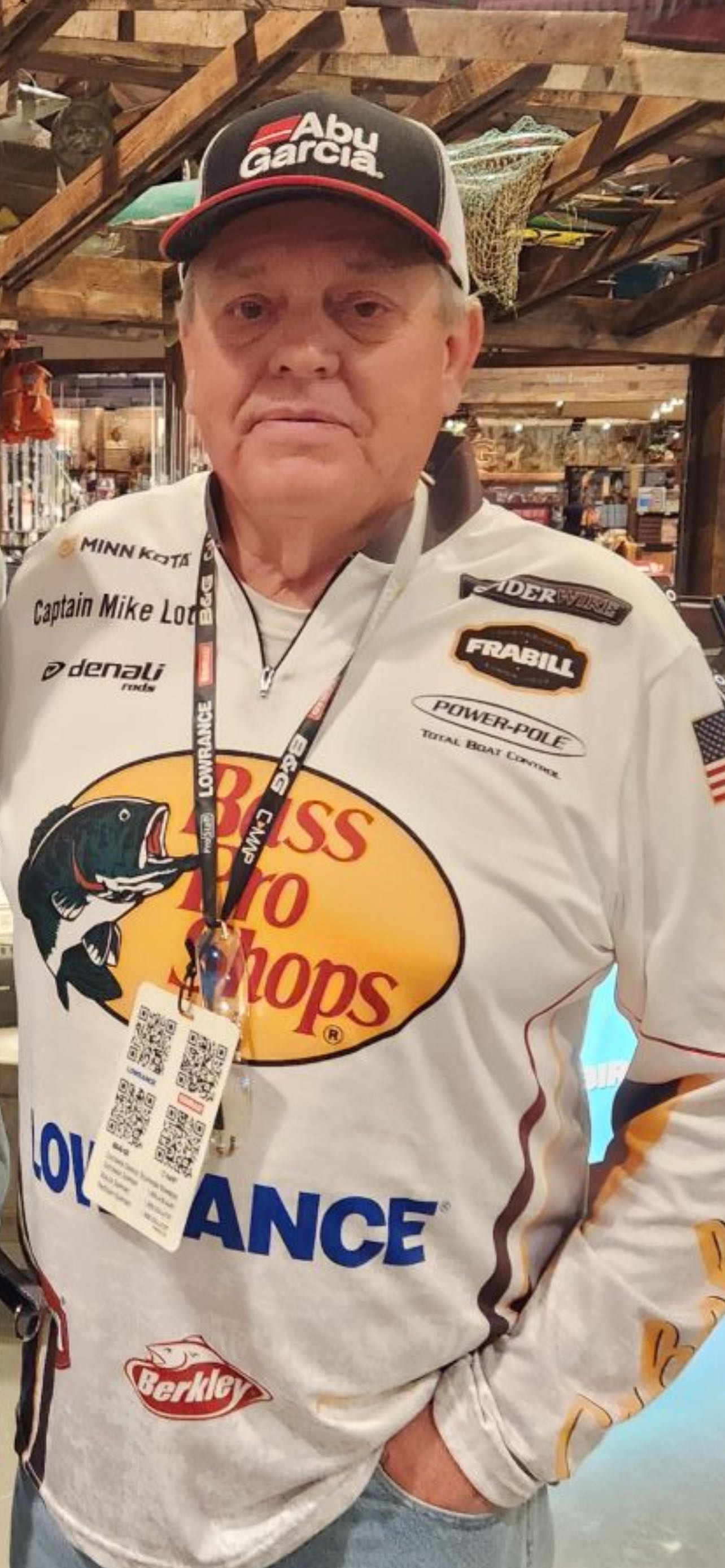 Fishing enthusiast at tackle shop in Galveston TX