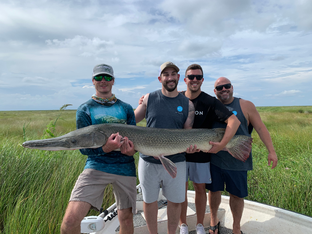 Alligator gar fish caught in Slidell