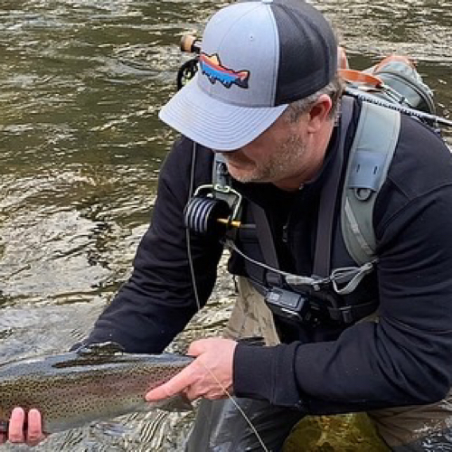 Angler with a freshwater fish in North Carolina